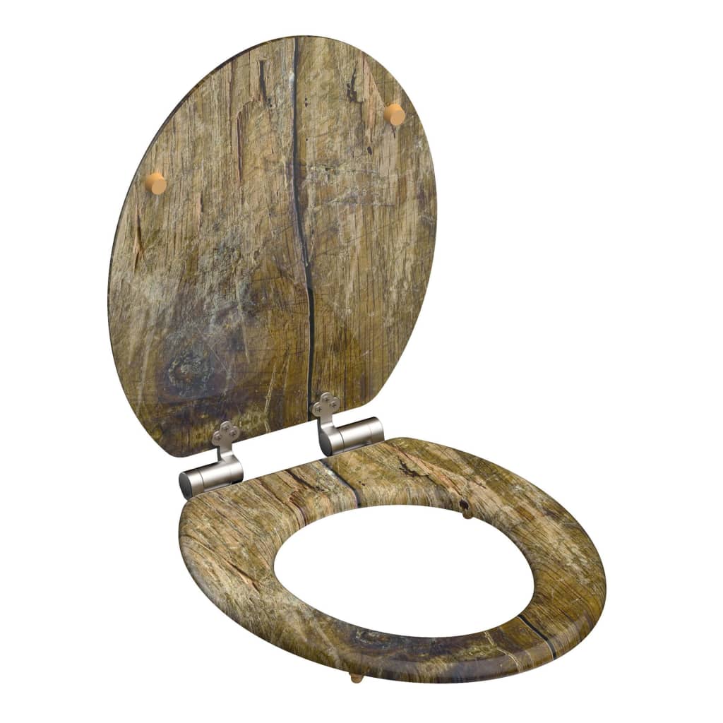 Schütte WC-Sitz Schütte Massivholz MDF Braun