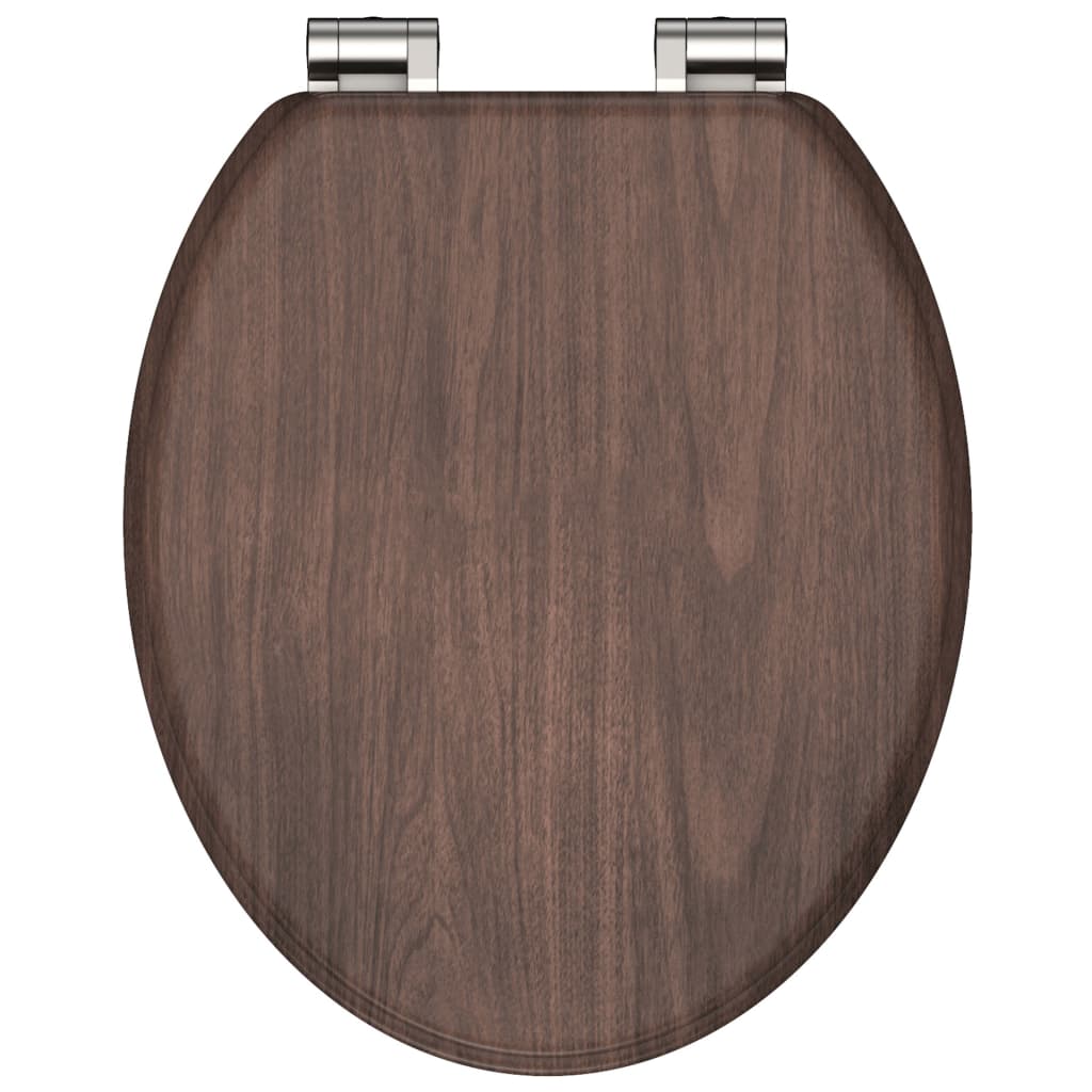 SCHÜTTE WC-Sitz mit Absenkautomatik, dunkles MDF-Holz