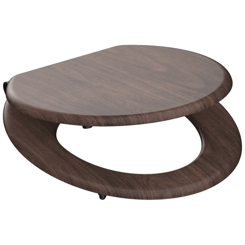 SCHÜTTE WC-Sitz mit Absenkautomatik, dunkles MDF-Holz