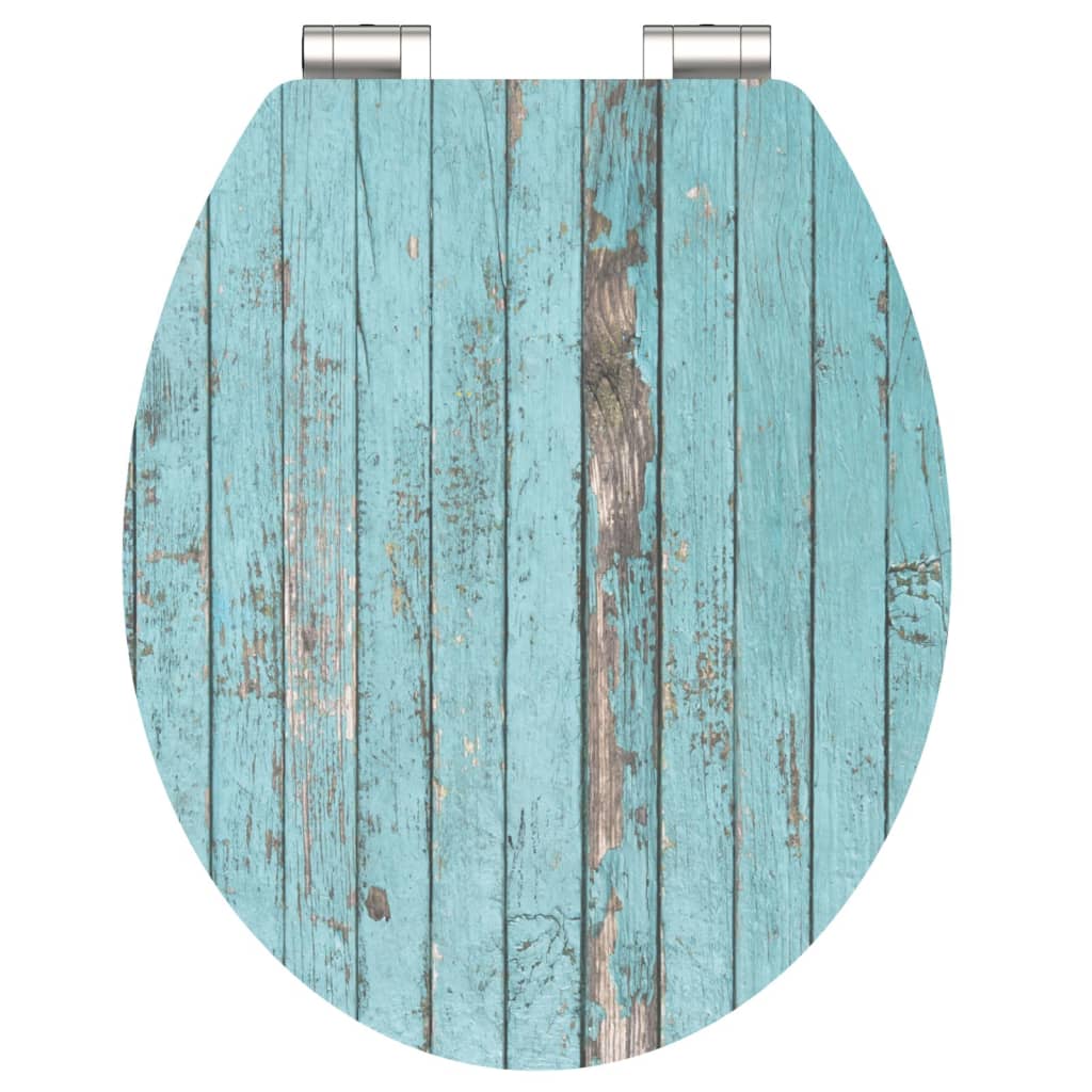 SCHÜTTE WC-Sitz mit Absenkautomatik, blau, Holz, MDF, Hochglanz