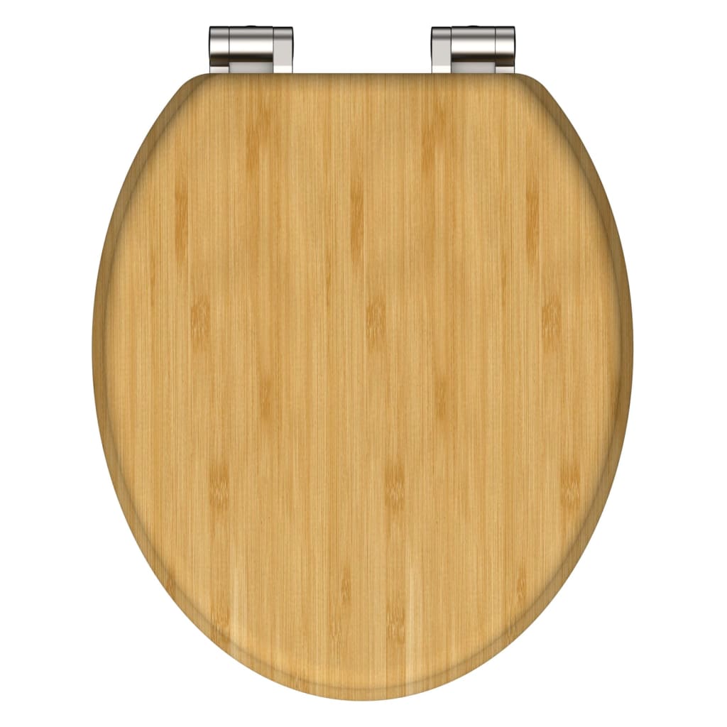 Schutte natural bamboo wc-bril van massief bamboe met soft-close 81101