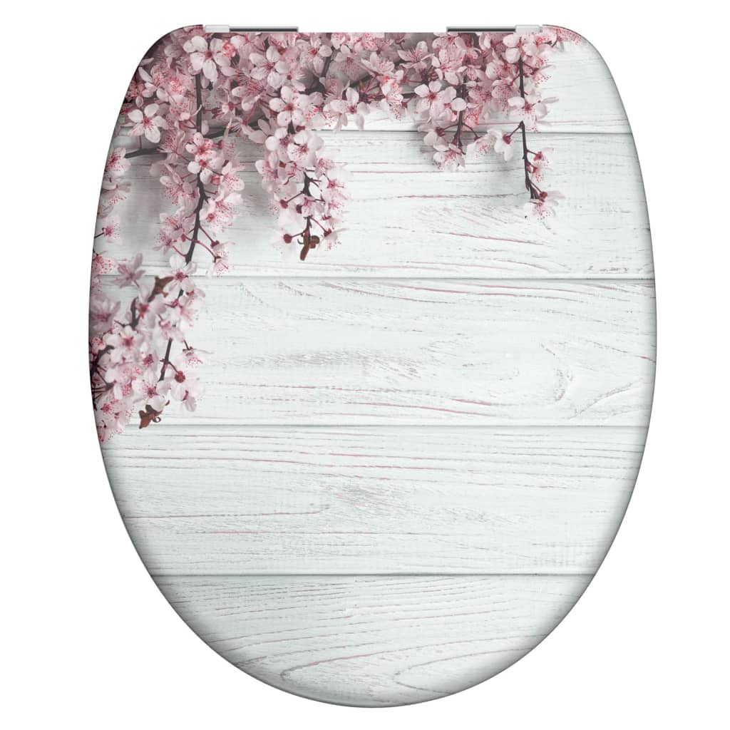 Schutte duroplast wc-bril flowers wood met soft-close 82197