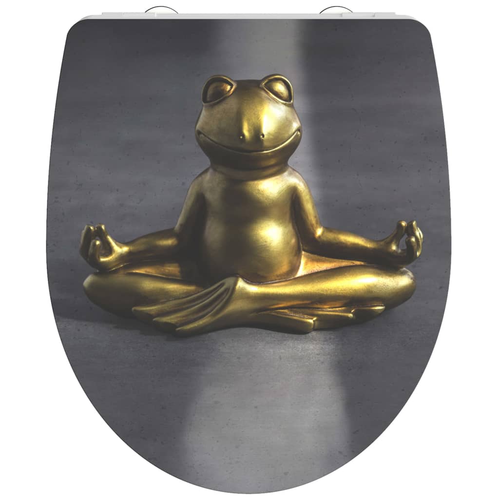 Schutte duroplast high gloss wc-bril relaxing frog met soft-close en quick-release 82581