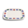 Boerenbont plateau 25x18cm aardewerk doos a 2 stuks
