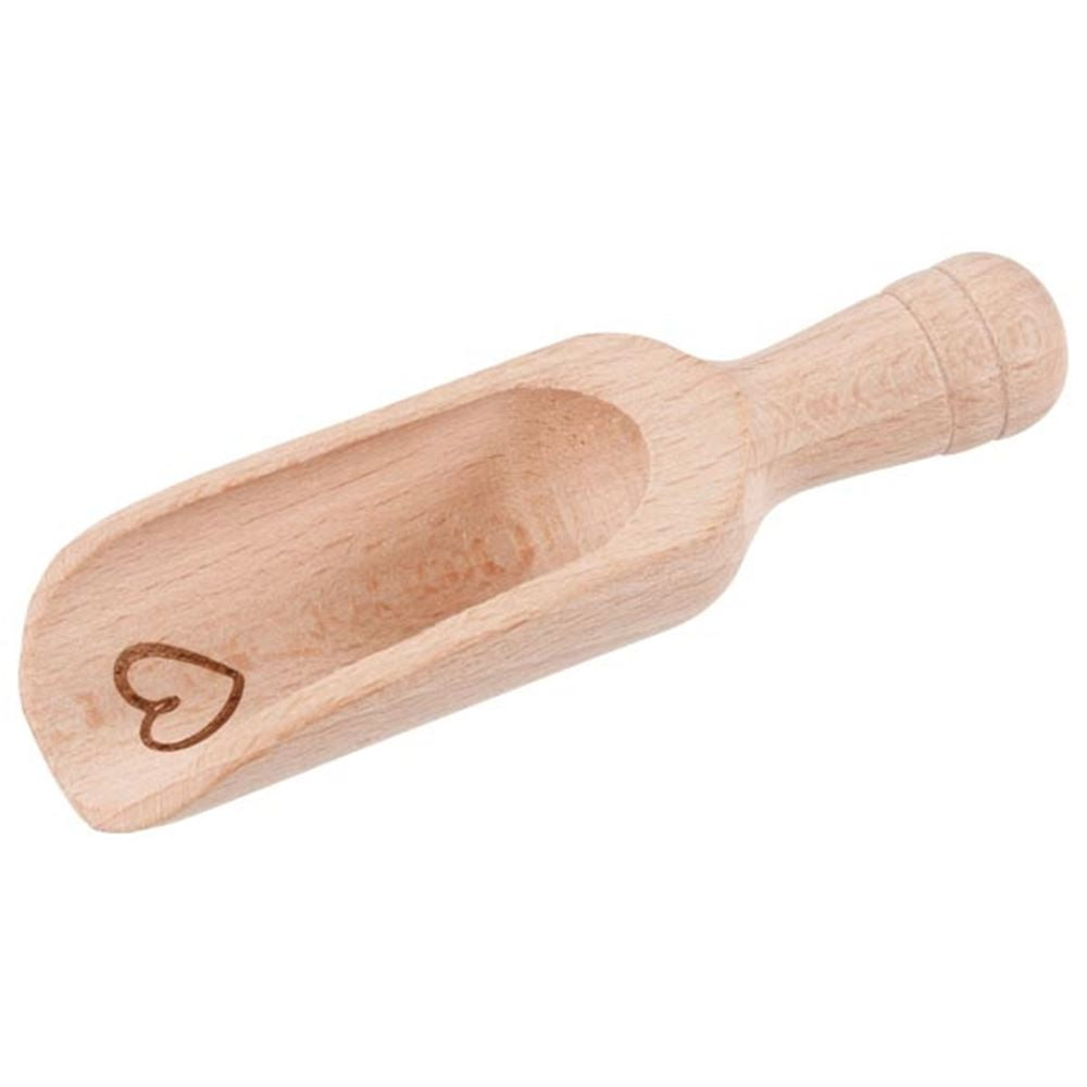 Goki Mehlschaufel aus Holz, herzförmig, klein, 10 cm