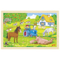 Goki Holzpuzzle Bauernhof, 24 Teile.