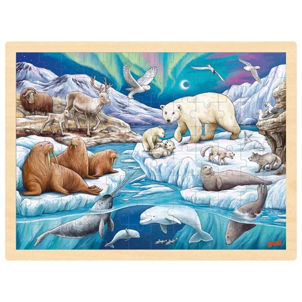Goki Holzpuzzle Polarnacht, 96 Teile.