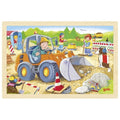 Goki Holzpuzzle Baustelle, 24 Teile.