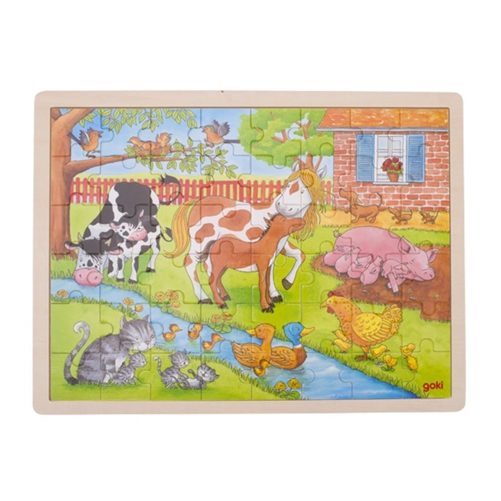 Goki Holzpuzzle - auf dem Bauernhof, 48 Teile.