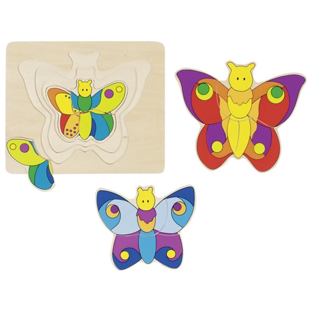 Goki Holzpuzzle, 3-lagig, Schmetterling