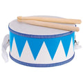 Goki-Holztrommel mit Schlägeln, blau und weiß