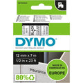Dymo tapes d1 polyester 12mmx7m zwart-transparant glanzend