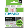 Tapes dymo d1 polyester 12mmx7m rood-wit glanzend