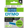 Tapes dymo d1 polyester 12mmx7m zwart-blauw glanzend