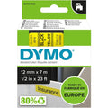 Tapes dymo d1 polyester 12mmx7m zwart-geel glanzend