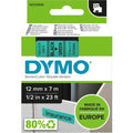 Tapes dymo d1 polyester 12mmx7m zwart-groen glanzend