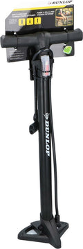 Dunlop Fahrradpumpe stehend mit zuätzlichen Ventilen schwarz