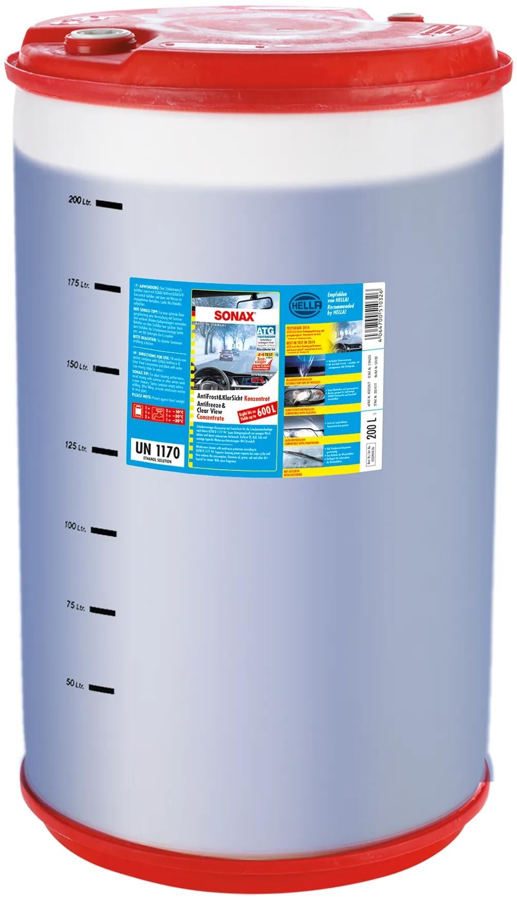 Sonax antivriesbescherming voorruit antifrost klarsicht anti-rust+clear view 200 concentrate pvc.drum