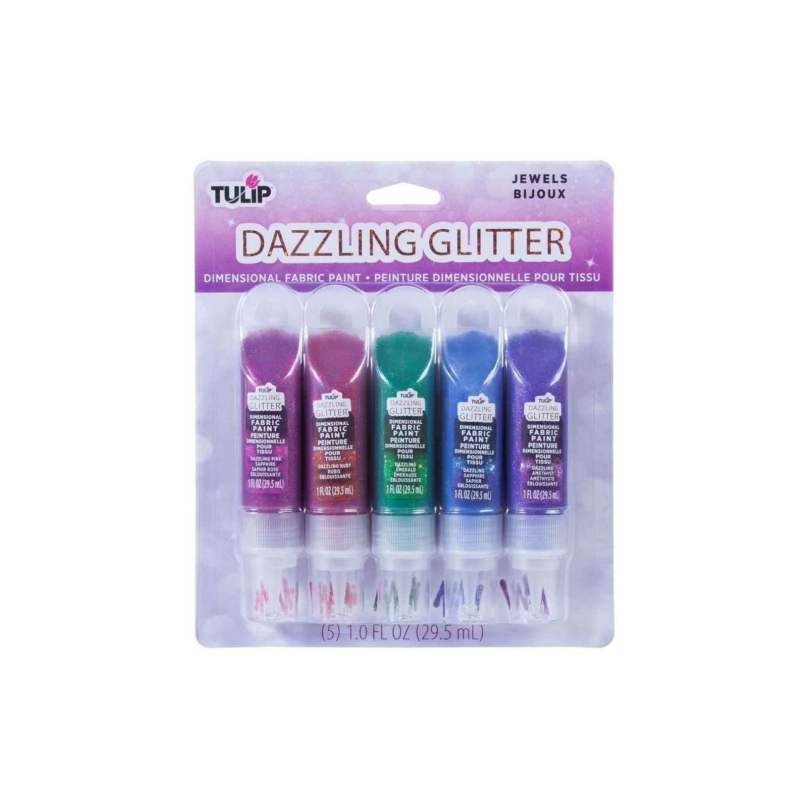 Tulip • 3d textielverf met glitter 29,5ml jewels 5st.
