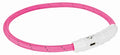 Trixie lichtgevende halsband hond flash usb tpu nylon roze