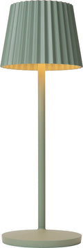 Lucide justine - oplaadbare tafellamp binnen buiten - accu batterij - led dimbaar - 1x2w 2700k - ip54 - met draadloos oplaadstation - groen