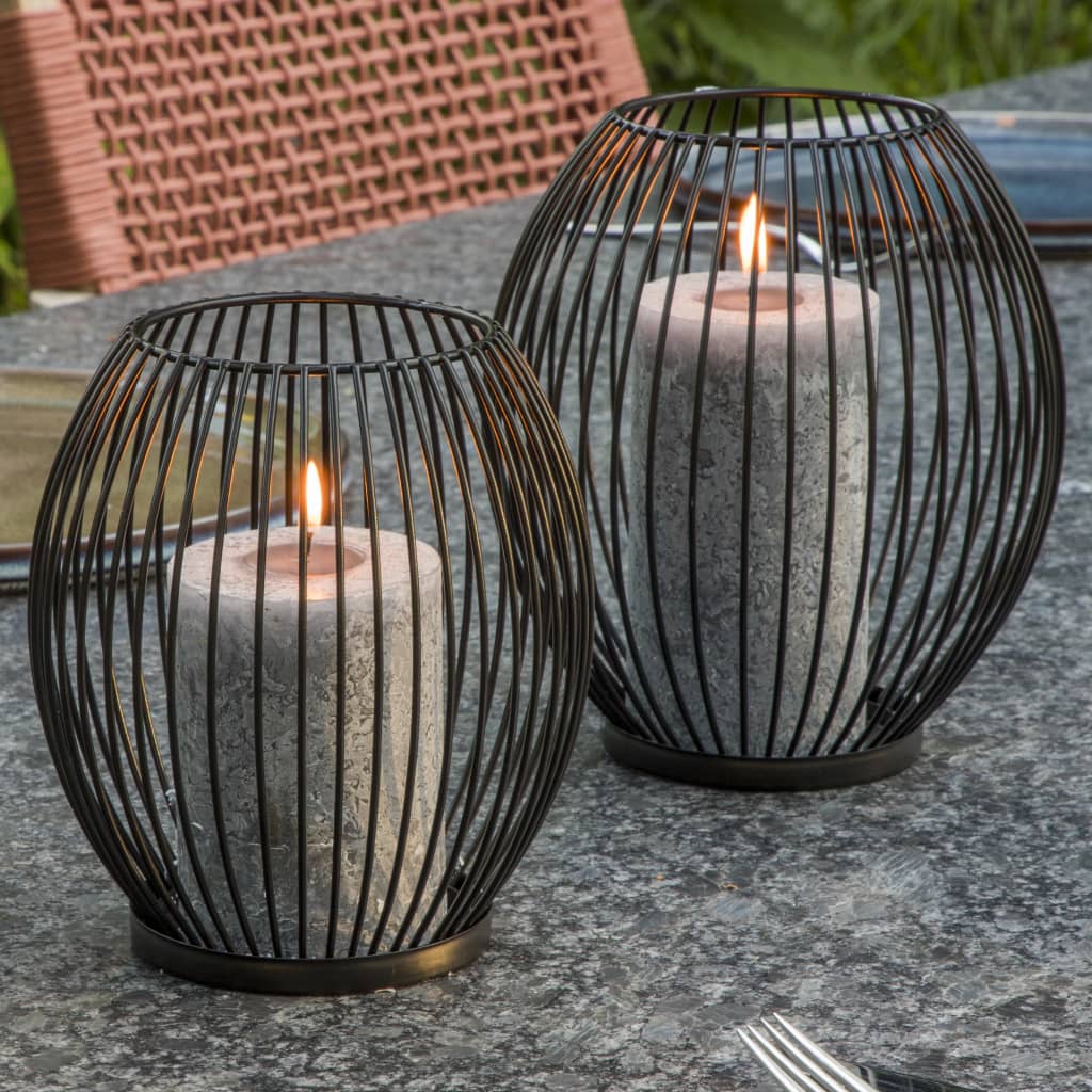 HI 2-teiliges Kerzenhalter-Set, schwarz