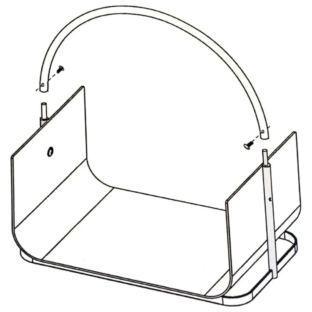 Hallo Hi Brennholzhalter 40,5x30x47 cm Silberfarbe