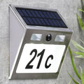 Hausnummernleuchte „HI“, solarbetrieben, LED, silberfarben