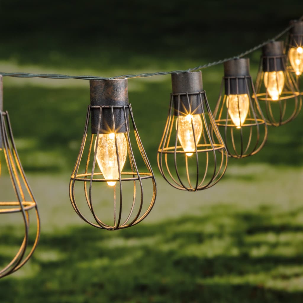 HI Gartenbeleuchtungskette, 10 Stück, LED-Solarleuchten, 5,5 cm