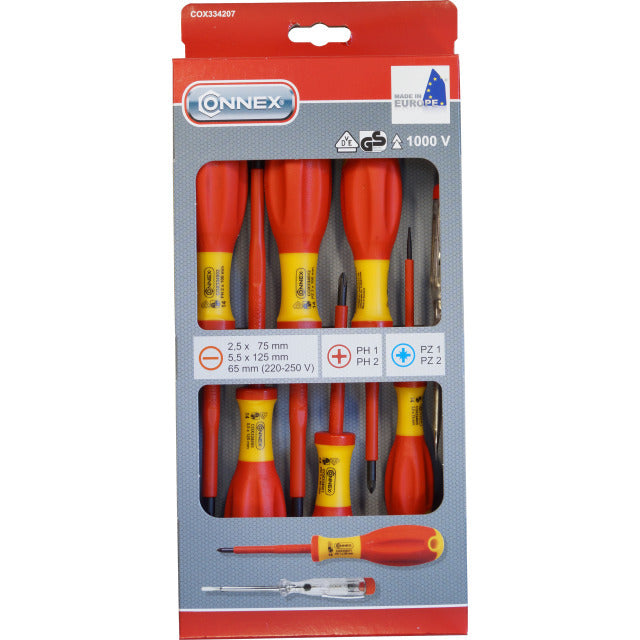 Connex cox334207 7-teiliges Schraubendreher-Set 1kv 2c