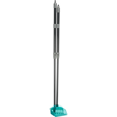 Trixie vuilblik met hark grijs blauw (60-107 cm)