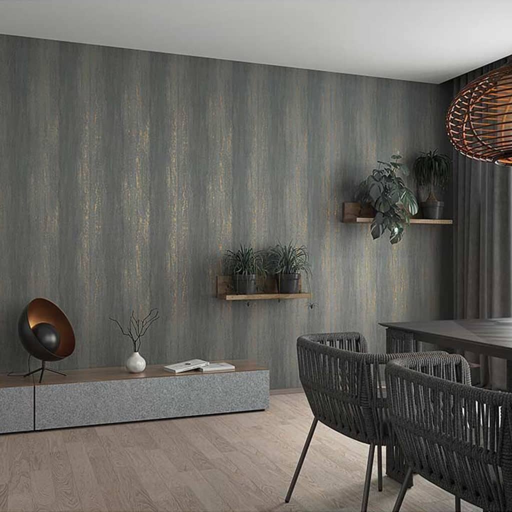 Nordwandtapete Topchic Streifeneffekt Metallicgrau