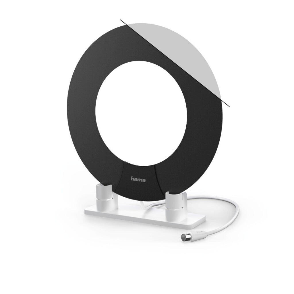 Hama DVB-T/DVB-T2 Zimmerantenne, Leistungsmerkmale, 45-Ring-Design, aktiv, weiß