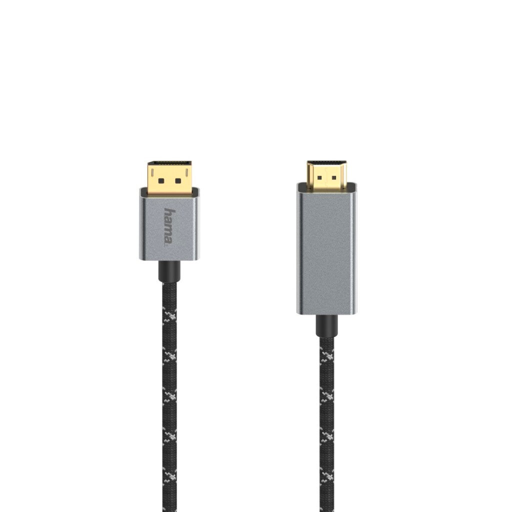 Hama-Videokabel DisplayPort PC - HDMI Port;-ST Ultra-HD 4K@60Hz Aluminium 1,50 m