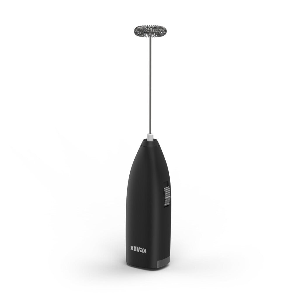 Xavax elektrischer Milchaufschäumer, handlich, batteriebetrieben, klein, schwarz
