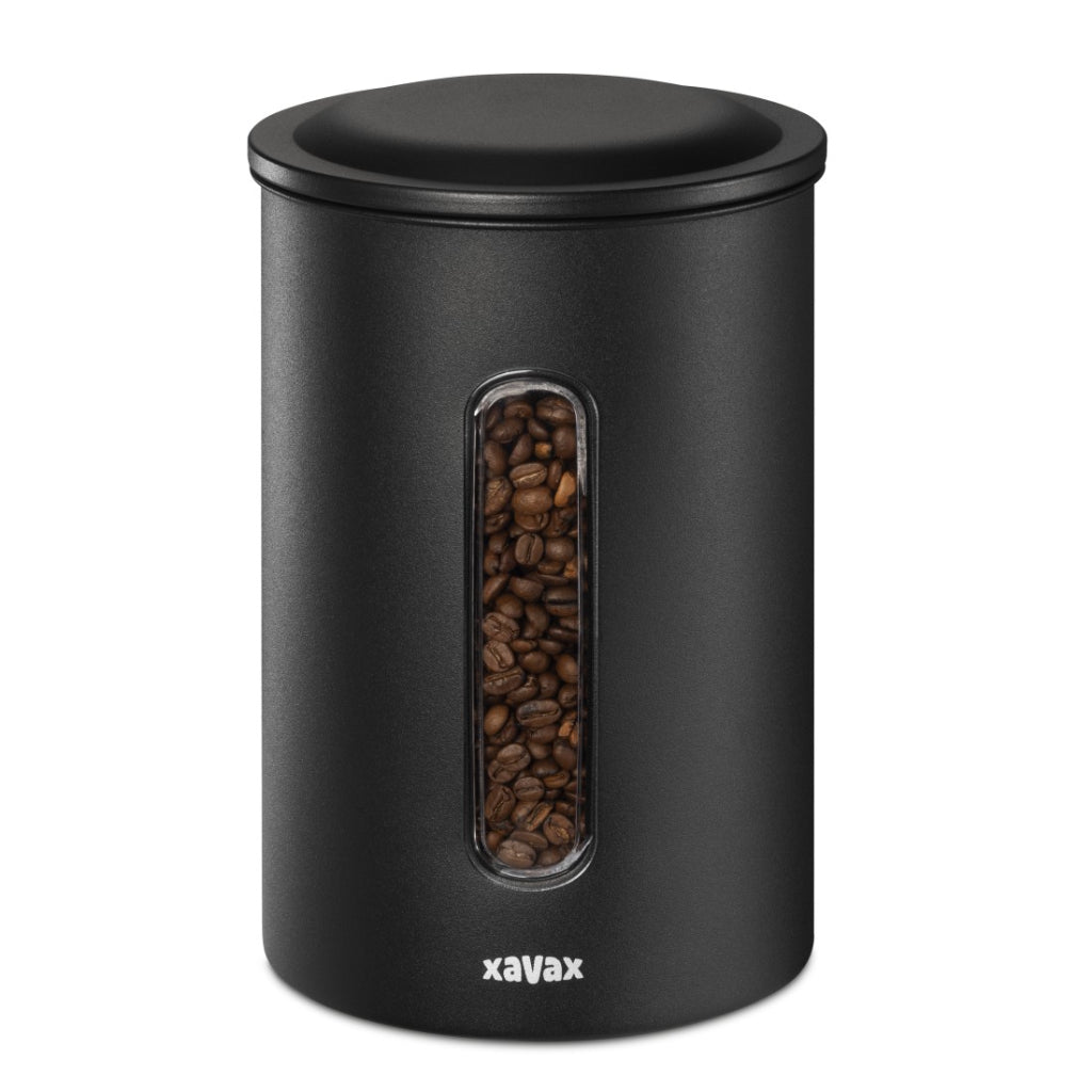 Xavax koffieblik voor 1,3 kg bonen of 1,5 kg poeder luchtdicht aromadicht zw