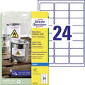 Avery waterbestendige folie-etiketten zweckform j4773-10 polyester wit