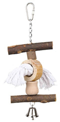 Trixie Spielzeug aus Rinde, Holz und Seil mit Ball