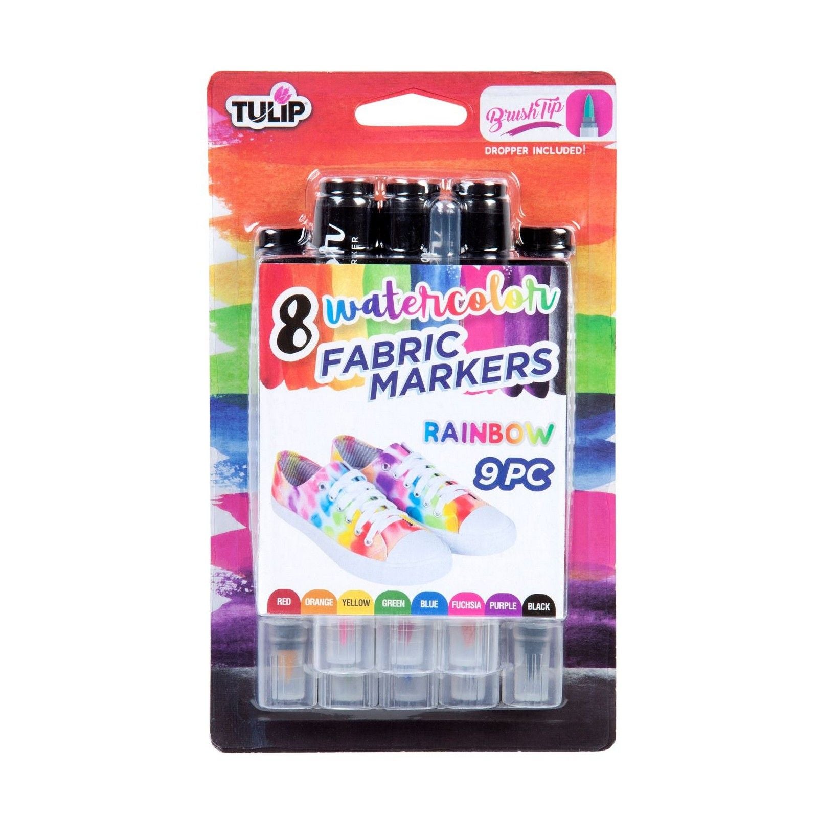 Tulip • textielstiften aquarel rainbow 8st.
