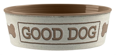 Tarhong Futternapf Good Dog Melamin weiß Taupe