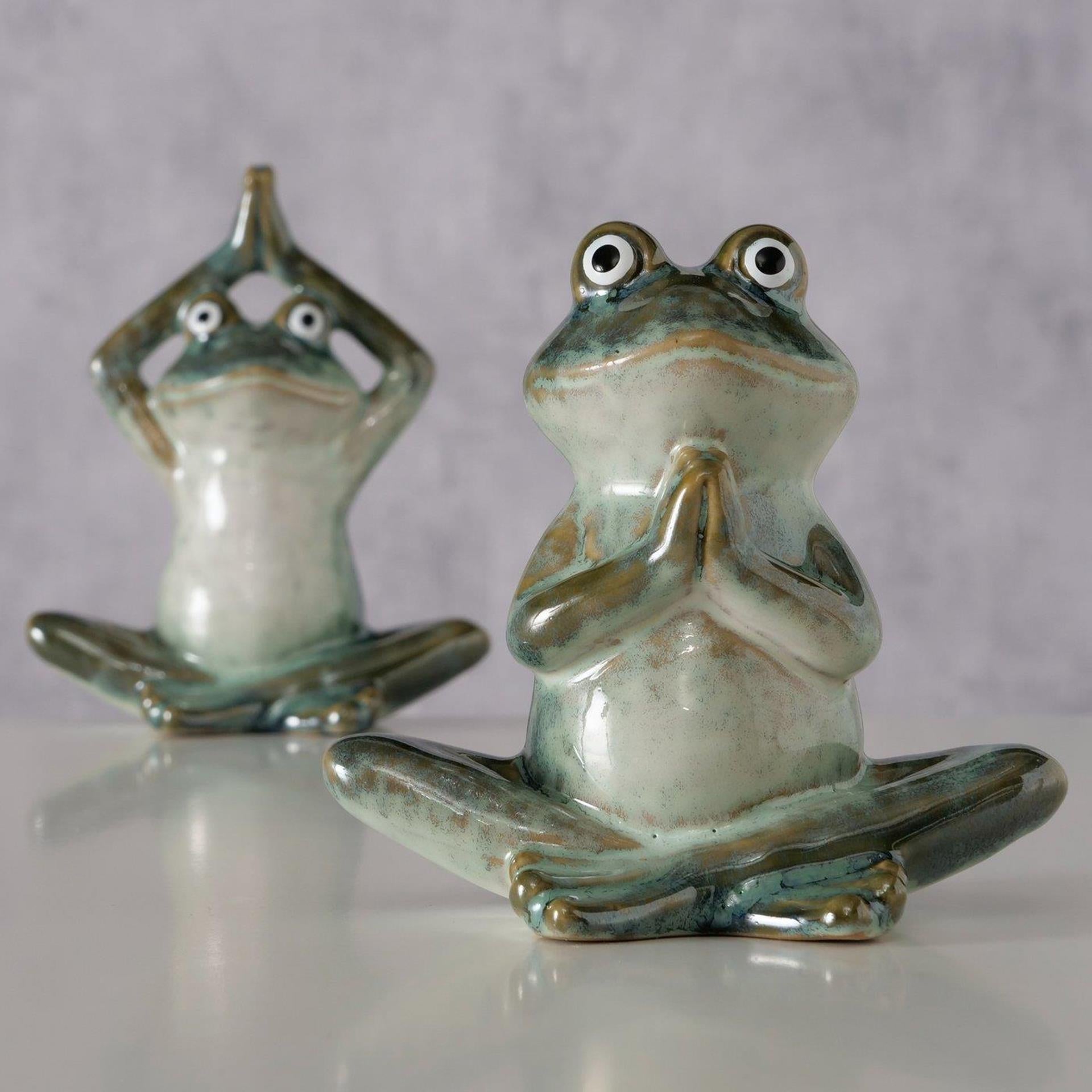 Boltze home figuur steffo kikker 11,5x7,5x14cm 2 assorti