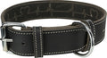 Trixie halsband hond rustic vetleer heartbeat zwart