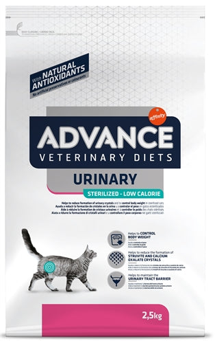 Advance veterinary diet advance - veterinary diet cat - urinary - sterilized - low calorie - kattenvoer - 2,5 kg