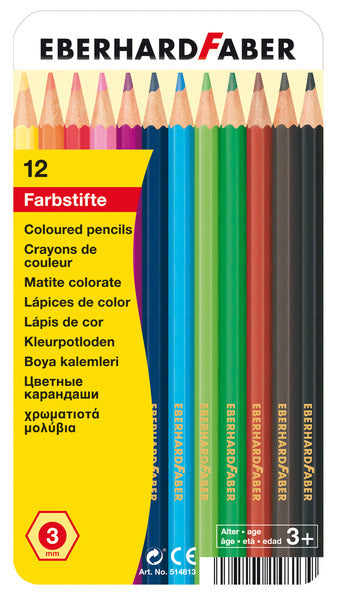 Eberhard Faber EF-514813 Buntstifte, klassisches Metalletui, 12 Stück