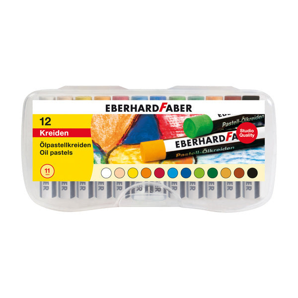 Eberhard Faber ef-522013 Ölpastellkreide 11 mm, Schachtel mit 12 verschiedenen Farben