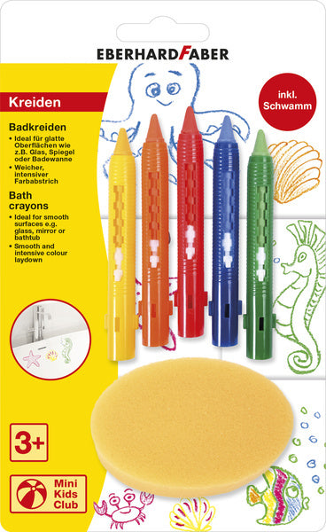 Eberhard Faber ef-524105 Bademalstifte mit Schwamm, 5 Stück