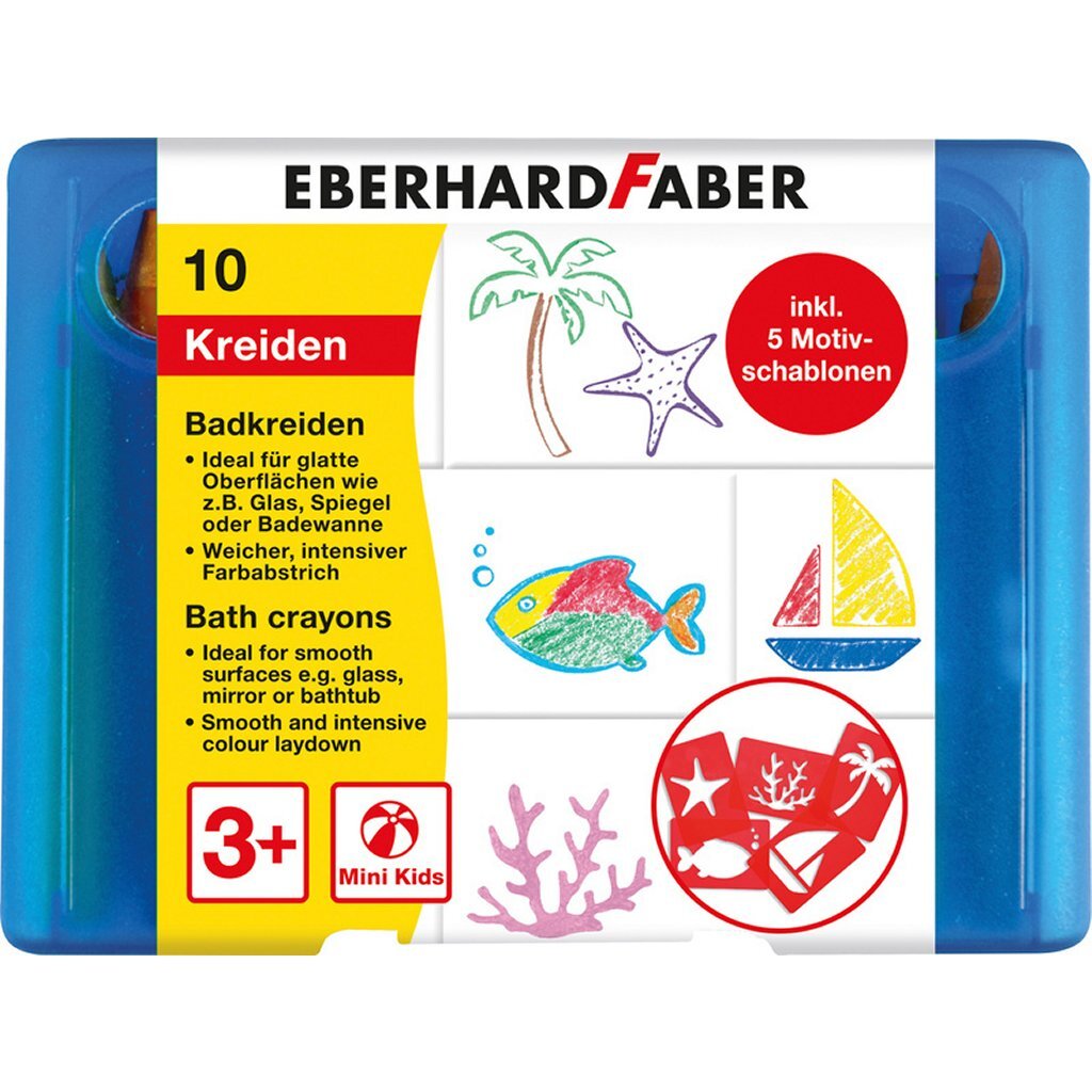 Eberhard Faber ef-524110 Badkreide, 10 Stück, Aufbewahrungsbox inkl. 5 Kartuschen