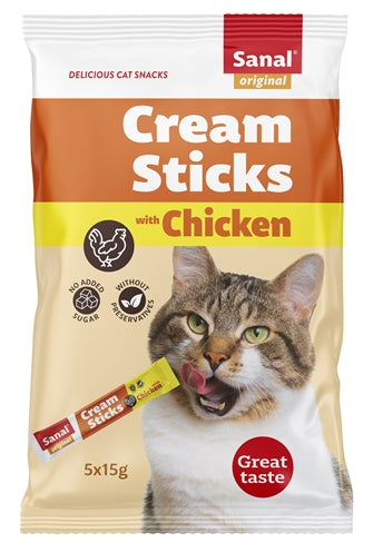 Sanal Creme Sticks Katze Huhn