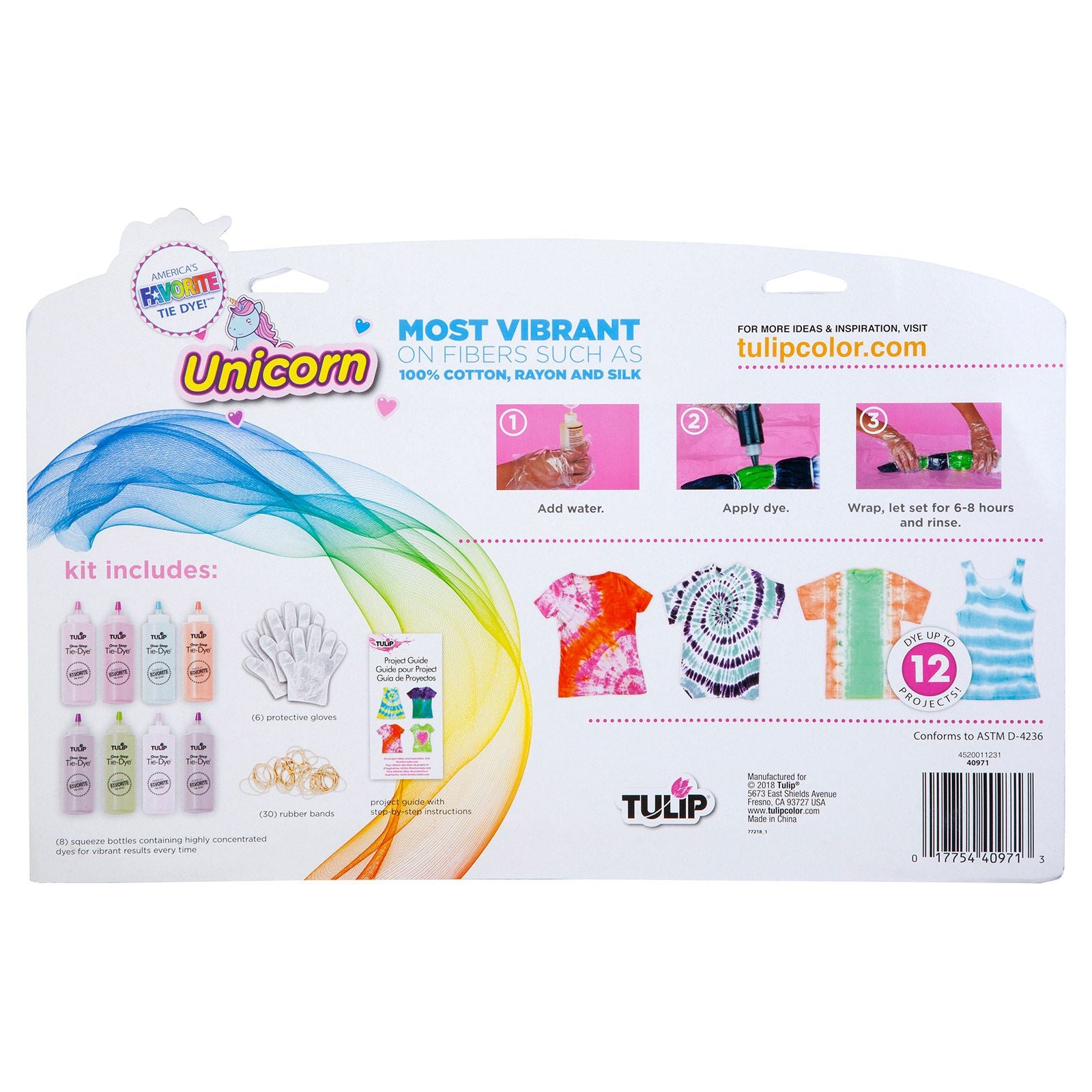 Tulip one-step tie dye tulip • tie-dye kit unicorn 8 kleuren