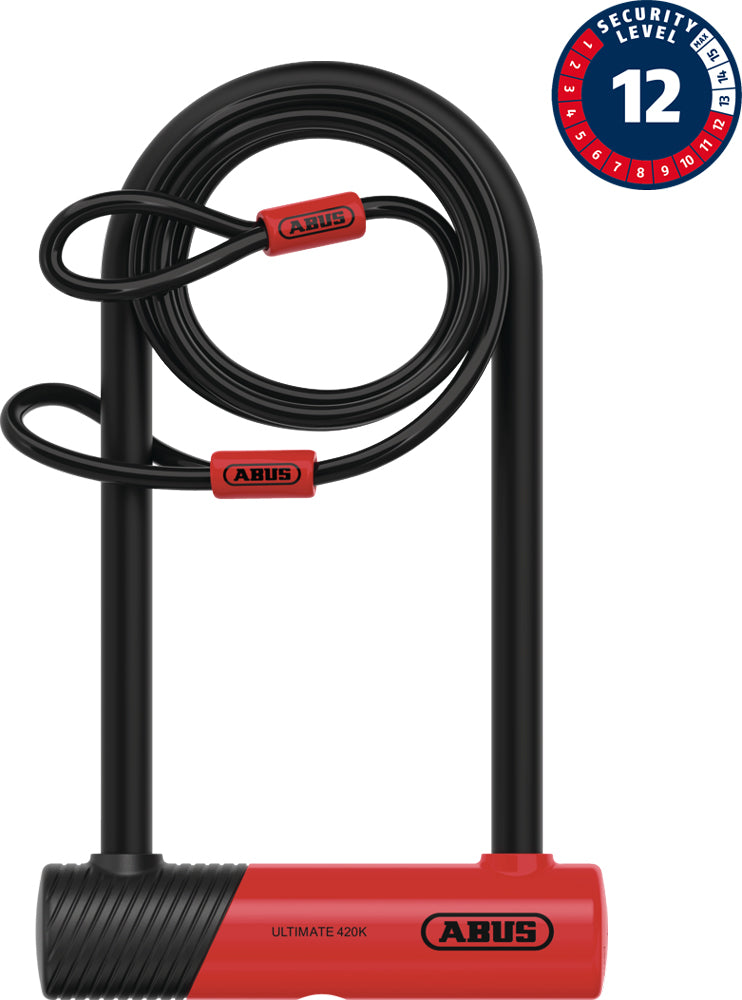 Abus ultimate 420k 170hb230 u-lock incl. cobra loop cable and ush bracket